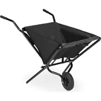 Relaxdays kruiwagen opvouwbaar - anti-lek band - staal - 46 liter - inklapbaar - zwart