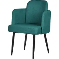 ML-Design Eetkamerstoel met rugleuning & armleuning benzine met metalen poten tot 120 kg ML ontwerp