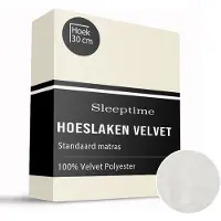 Sleeptime Hoeslaken - Velvet - Crème 160 x 200 cm / Crème