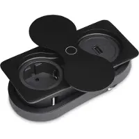 Sotech Dubbele, ingebouwde stopcontact hoekig zwart met Schuko / USB