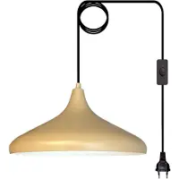Bamyum Champion Hanglamp Met Stekker Industrieel Metaal Ø35 cm, 450 cm Snoer, Vintage Hanglamp, E27 Pendellamp