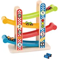Tooky Toy Houten Autobaan met Speelauto's 18 maanden 5-delig