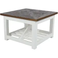 CLP Bastrop salontafel 60 x 60 cm - Vierkante rustieke salontafel in landelijke stijl bruin