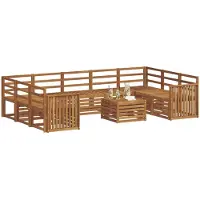 vidaXL Buiten bank set 10 st Naturel