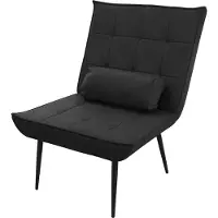 ML-Design Fauteuil Mid Century Modern Zwart Gestoffeerde fauteuil met lendenkussen Relaxfauteuil
