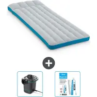Intex Campingmat - Twijfelaar - 72 x 189 x 20 cm - Blauw - Inclusief Pomp en Reparatieset