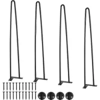 Vevor 4-delige set tafelpoten, haarspeldmodel, 710 mm hoog, 110x110 mm montageplaat, koolstofstaal, gepoedercoat. Ideaal voor keukentafels, salontafels, consoles, studiebureaus. Draagvermogen: 227 kg