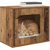 vidaXL Kattenhuis Oudhout 51 x 30 x 42,5 cm Bewerkt hout