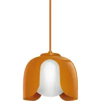 Osram Decor Corolle hanglamp, oranje, metaal en glas, E27 fitting, stoffen kabel, 200mm, retro-stijl