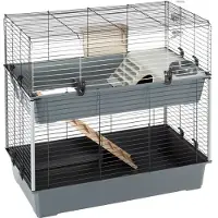 Ferplast Konijnenkooi Rabbit 100 Dubbel - Dierenverblijf - 99x51.5x97.5 cm Grijs