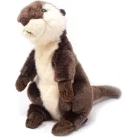 Nature Planet Pluche otter knuffel dier/beest - bruin - 28 cm - Rivier otters knuffels