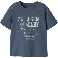 Name it Shirt 'NMMFeath' ivoor / blauw gemêleerd