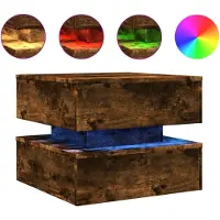 vidaXL Salontafel met metalen poten 50x50x40 cm gerookt eikenkleurig