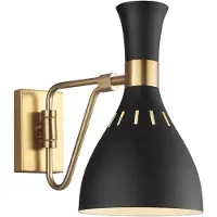 FEISS LED Wandlamp Joan | 1X E27 Max 60W | Midnight Black / Burnished Brass