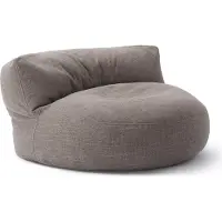 DS Produkte Indoor linnen zitzak lounge, ronde zitzak voor binnen, 320 l vulling, 90 x 50 cm, linnenlook en feel, grijs