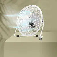 HomeShopXL USB Mini Ventilator - Bureauventilator Met 180° Draaibare Kop - 18 cm Diameter - Roestvrijstalen Bladen [51110WH]