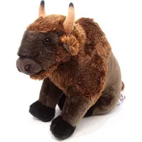 Nature Planet Bizon knuffel - 22 cm - wilde dieren - knuffeldieren - voor kinderen