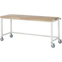 RAU Werkbank serie 8000, verrijdbaar, werkblad massief beukenhout, B 2000 x D 700 x H 880 mm