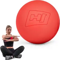Hop-Sport Massagebal voor Hand, Voet, Rug - Fasciabal voor gerichte triggerpoint-massage van siliconen – 63 mm diameter HS-S063MB, rood