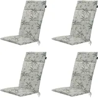 Madison tuinstoelkussen hoge rug palma natural ca. 120x50 cm set van 4