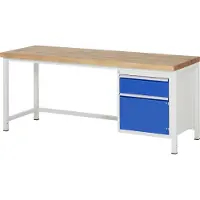 RAU Werkbank serie 8152, 1 schuiflade, 1 deur, B 2000 x D 700 x H 840 mm