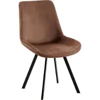 CLP Lewes Eetkamerstoel - Met rugleuning - Met houten poten - Met rugleuning - Velvet - Ffluweel - Fluweel/bruin