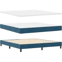 vidaXL Boxspring bed met hoofdeinde Donkerblauw 180 x 200 cm Fluweel