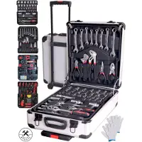 4toolz gereedschapskoffer xxl 1020-delig aluminium trolley met wielen