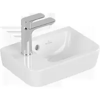 Villeroy & Boch o.novo fontein compact 36x25x14.5 cm met overloop white alpine kraangat links