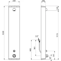 Delabie DU-Elem.SECURITHERM Thermostatische aansluitstuk, expansiecompensatie, 30 seconden.