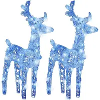 vidaXL Kerstrendieren 2 st 80 LED's acryl blauw