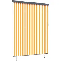 vidaXL Rolgordijn Wit en Oranje 200 x 250 cm Stof en Aluminium