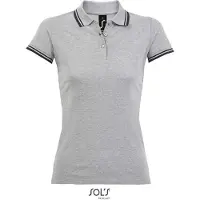 Sol 00578 - Women's Polo Shirt Pasadena Grey/Navy - L - cotton