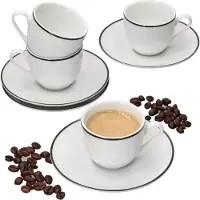 MamboCat Set van 4 Lineo espressokopjes met schotel - 404951 + 404968