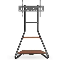 Nedis TV Vloerstandaard | 37 - 75 " | Maximaal schermgewicht: 40 kg | Bauhaus Design | Aanpasbare vooraf ingestelde hoogtes | MDF / Staal | Bruin / Zwart - TVSM6200BK