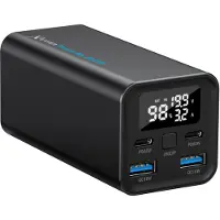 XLayer Powerbank 65W 2 x USB-C 65W, 2 x USB-A QC 18W Zwart