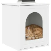 vidaXL Kattenhuis Wit 53 x 52 x 62 cm Bewerkt hout