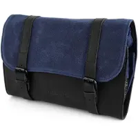 Lucleon Marineblauwe Grover Waxed Canvas Uitroltoilettas