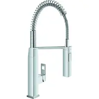 GROHE Eurocube 1 gats keukenkraan medium met professionele handdouche RVS