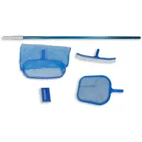 vidaXL Zwembadset - 2 netten, 1 schrobber, 1 borstel + telescopische paal