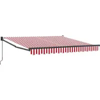 vidaXL Uitschuifbare luifel Rood en Wit 350 x 250 cm