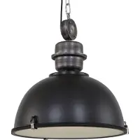 Steinhauer Hanglamp Bikkel Xxl Industrieel Zwart Met Nikkel