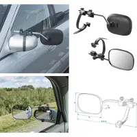 Proplus Caravanspiegel - 1 stuk - Opzetspiegel - Verstelbaar - Universeel voor Links en Rechts - 41 x 14 x 9 cm - Caravan Accessoires - E-type gekeurd - Zwart