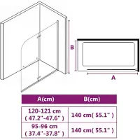 vidaXL Douchewand inklapbaar 2 panelen 120x140 cm ESG