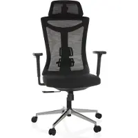 Hjh OFFICE Bureaustoel / draaistoel KAMIAK rugleuning mesh / zitting stof zwart