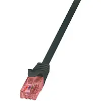 Logilink CAT 6 patchkabel, U/UTP, PrimeLine, zwart, 0,5 meter