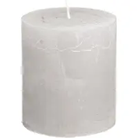 Viana Effen kaarsen, lichtgrijs, pilaarkaarsen 70×80mm, 4 stuks, rustieke de
