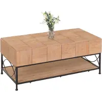 Mendler Salontafel -N30, woonkamertafel sofatafel bijzettafel, plank massief hout MDF, 51x120x61cm
