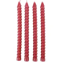 Mica Decorations - Twist kaars d.rood 4 stuks - h18xd1,4cm