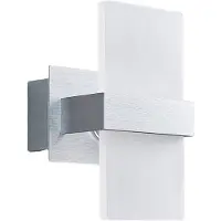 LINDBY LED-wandlamp Yorick, wit / opaal, Slaapkamer, Kunststof, Modern, LED wandlamp